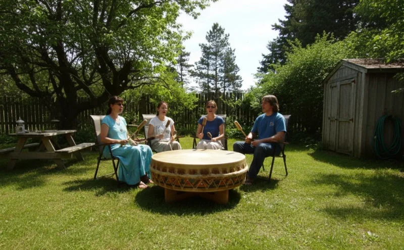 Wir proben die Lieder an der Trommel beim Drum-Workshop